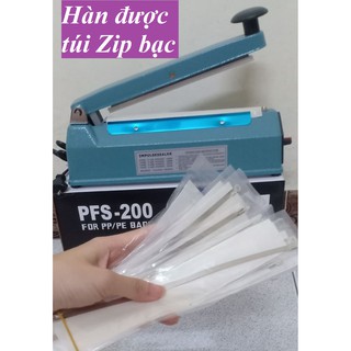 Máy hàn miệng túi vỏ sắt tĩnh điện PFS200 sắt chính hãng - Máy ép miệng túi nilong dập tay