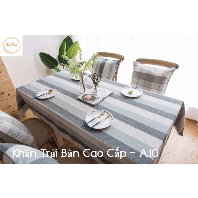 [XẢ] K17_Khăn trải bàn Cao Cấp có tua hình vuông/chữ nhật chất liệu cotton 100% Phong cách Bắc Âu