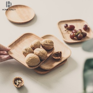 Đĩa đựng thực phẩm/sushi bằng gỗ hình vuông/tròn tiện dụng