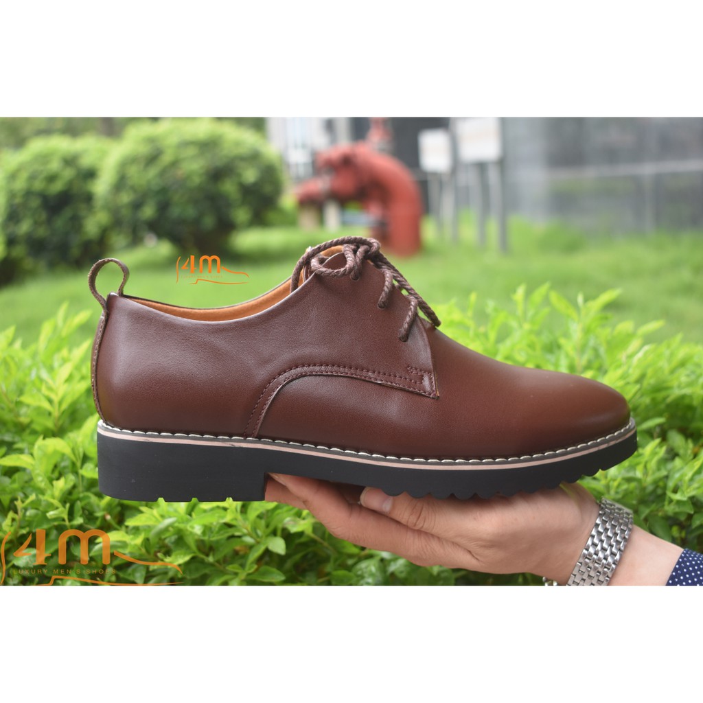 Giày buộc dây da bò nguyên tấm tăng chiều cao