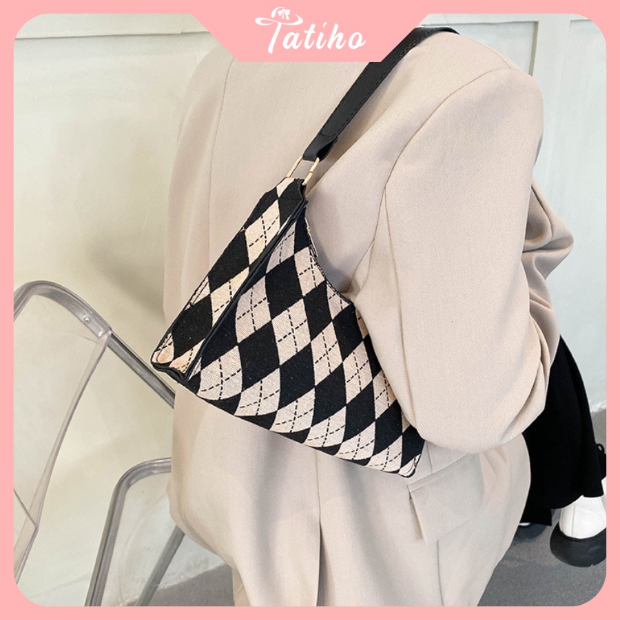 [HÀNG XỊN, GIÁ TỐT] Túi Đeo Vai ( Túi Kẹp Nách) Họa Tiết Hình Thoi thời trang Cao Cấp HotTrend - Tatiho - Mã TUI52
