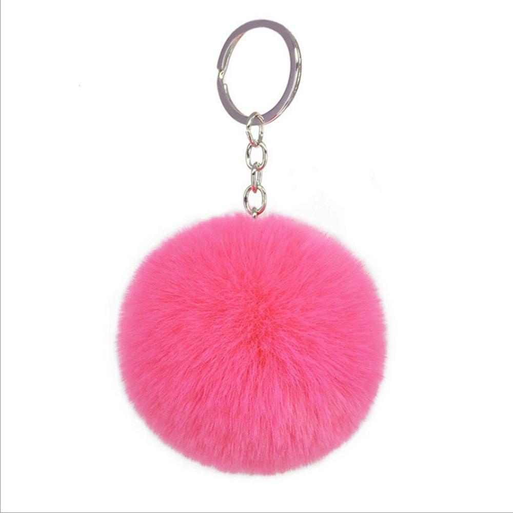 Móc Khóa Banh Lông Thỏ 24 Màu Tùy Chọn