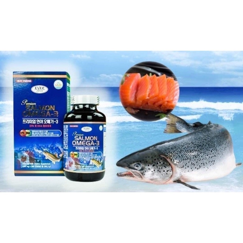 Dầu Cá Salmon Omega-3 Premium, Hộp 300 Viên, Giúp Giảm Mỡ Máu, Nâng Cao Sức Khỏe, Mắt Sáng Tinh Anh