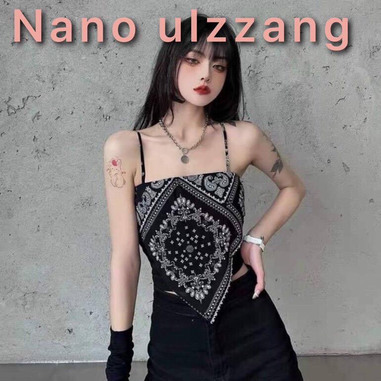 Áo Yếm Nữ Thổ Cẩm Hai Màu Siêu Xinh  🔥  Croptop 2 Dây Họa Tiết So Hot   🔥