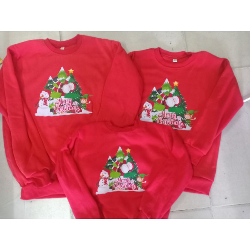 Áo noen giáng sinh- áo sweater nỉ giáng sinh mùa đông 3/4/5 người, áo noen màu đỏ tay dài mùa đông