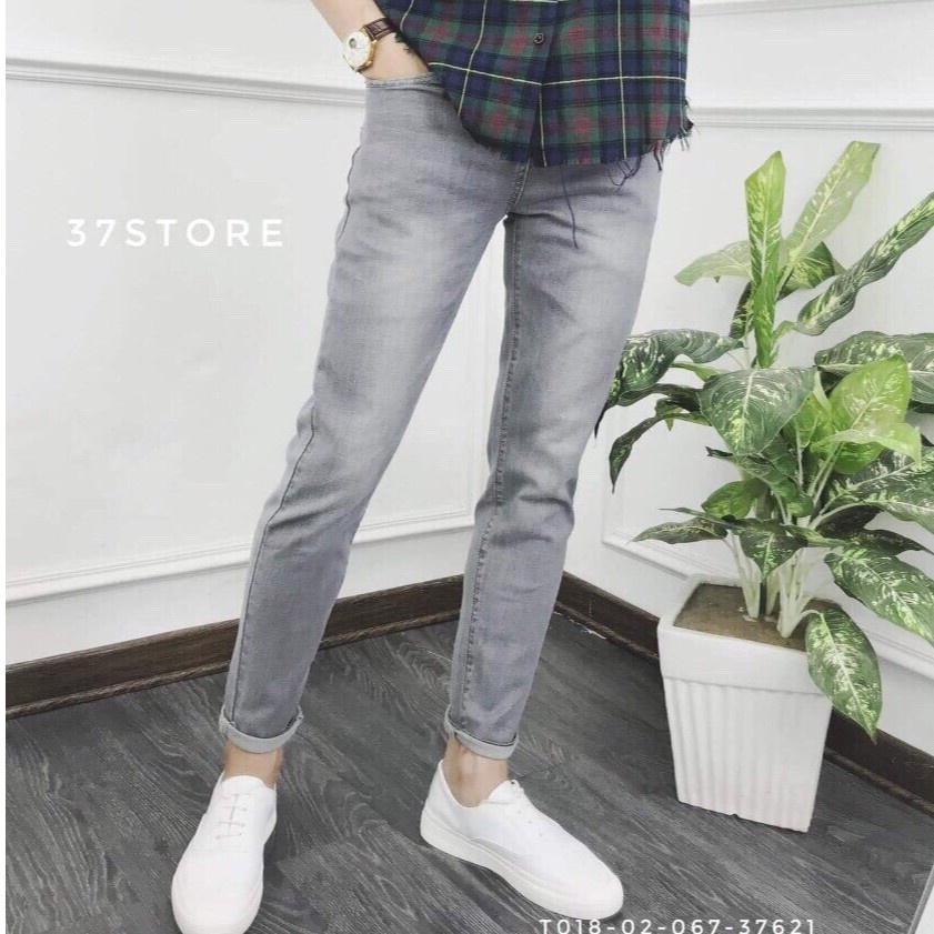 Quần jean nam màu xám lông chuột có size đại 34