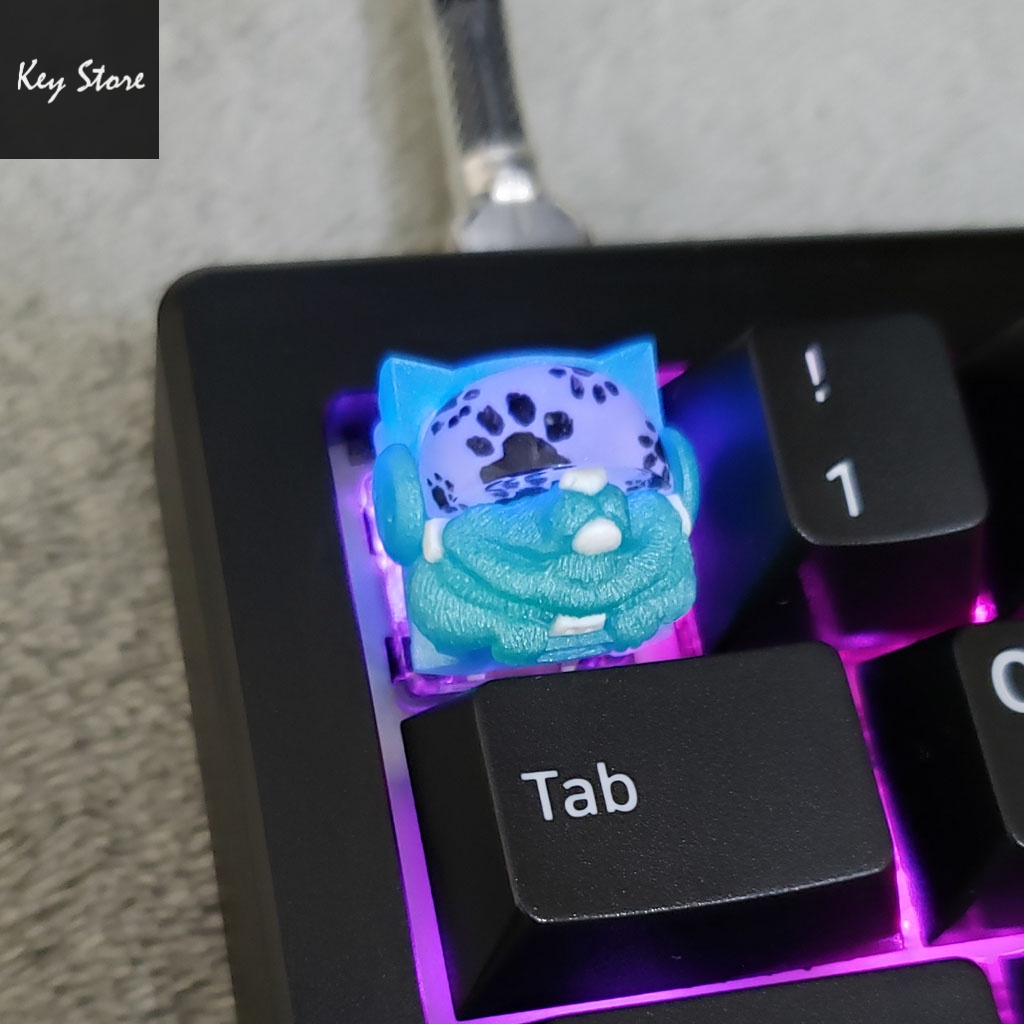 Nút bàn phím cơ artisan keycap sirius màu xanh hexagon