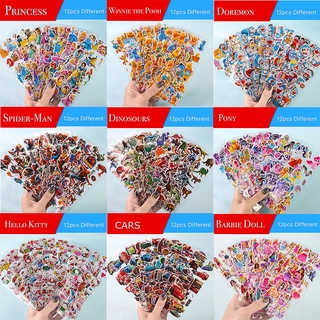 Set 10 sticker bong bóng 3D họa tiết hoạt hình ngựa pony người nhện dùng làm quà tặng sinh nhật/ bữa tiệc cho trẻ