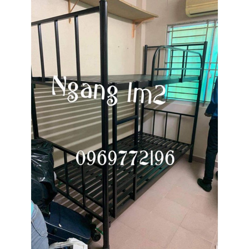 Giường sắt tầng trụ vuông ngang 1mx2m - hình chụp thật | BigBuy360 - bigbuy360.vn