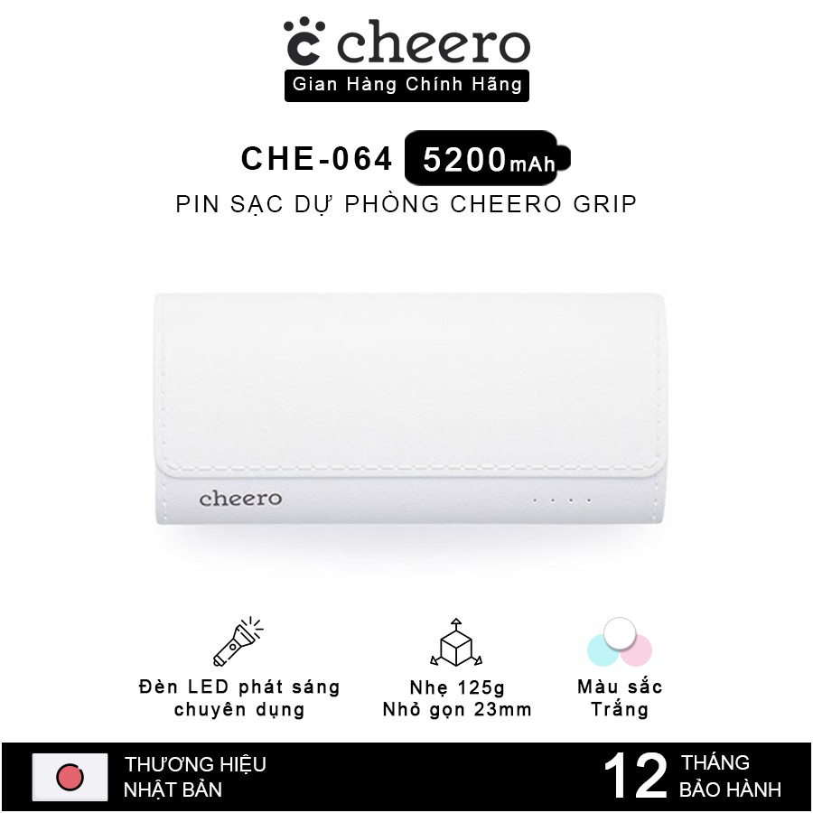 Pin Sạc Dự Phòng Cheero Grip 4 CHE-064 5200mAh - Hàng Chính Hãng