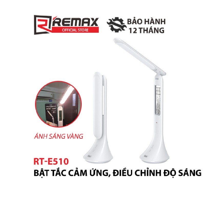 REMAX RT-E510 TIME SERIES LED: Đèn bàn LED tích điện chống cận 3 chế độ sáng - Hiển thị Ngày,Giờ,Nhiệt độ và Có báo thức