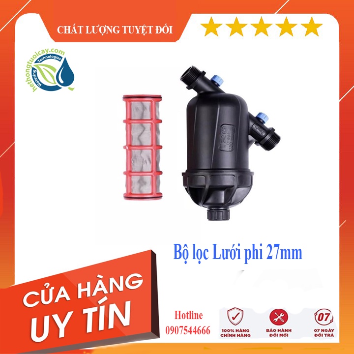 Bộ lọc cặn, rác ren ngoài phi 27mm dùng lọc cặn rác cho hệ thống nước sạch, hệ thống phun sương, tưới tự động.