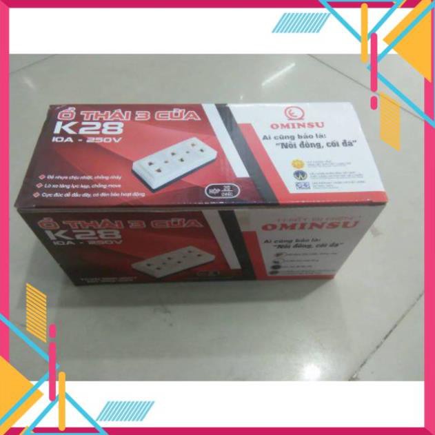 [GiáƯuĐãi] Ổ cắm điện 3 lỗ 2 chấu OMINSU