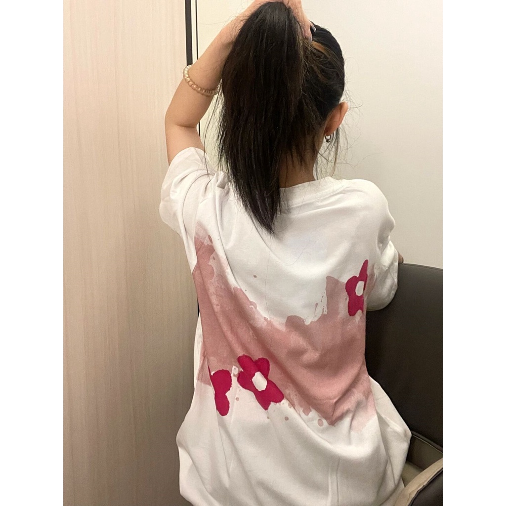 Xiaozhainv Áo thun tay ngắn cổ tròn in họa tiết thời trang cho nữ | BigBuy360 - bigbuy360.vn