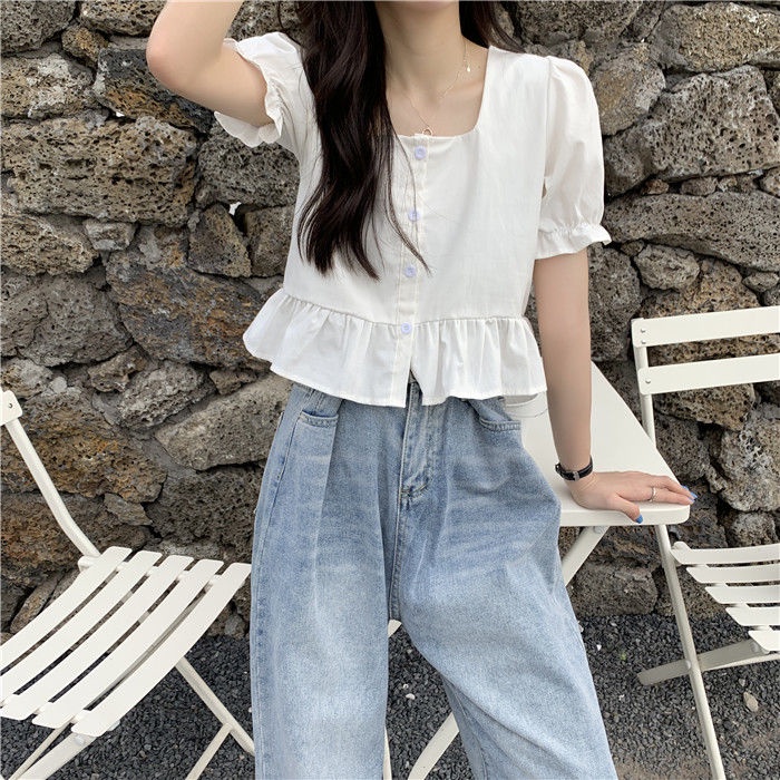 Áo Sơ Mi Tay Phồng Dáng Rộng Phong Cách Pháp Thời Trang Xuân Hè Hàng Mới Dành Cho Bạn Nữ 2022