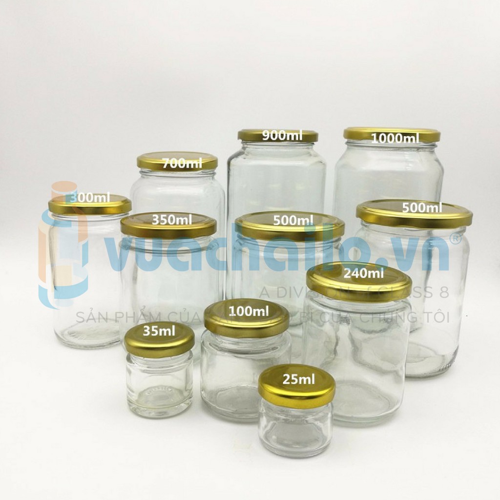 Hủ thủy tinh 30ml, 50ml, 75ml, 100ml chưng yến thân tròn
