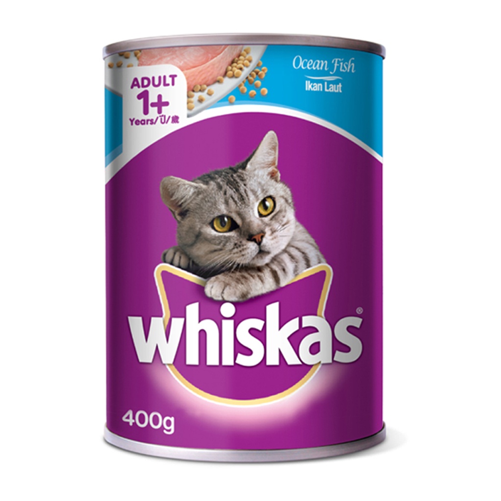 Thức ăn mèo Whiskas vị cá biển lon 400g