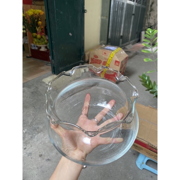 Bể cá thuỷ tinh dáng tròn miệng bèo.Cóng cá thuỷ tinh nuôi trồng cá cảnh, thuỷ sinh.