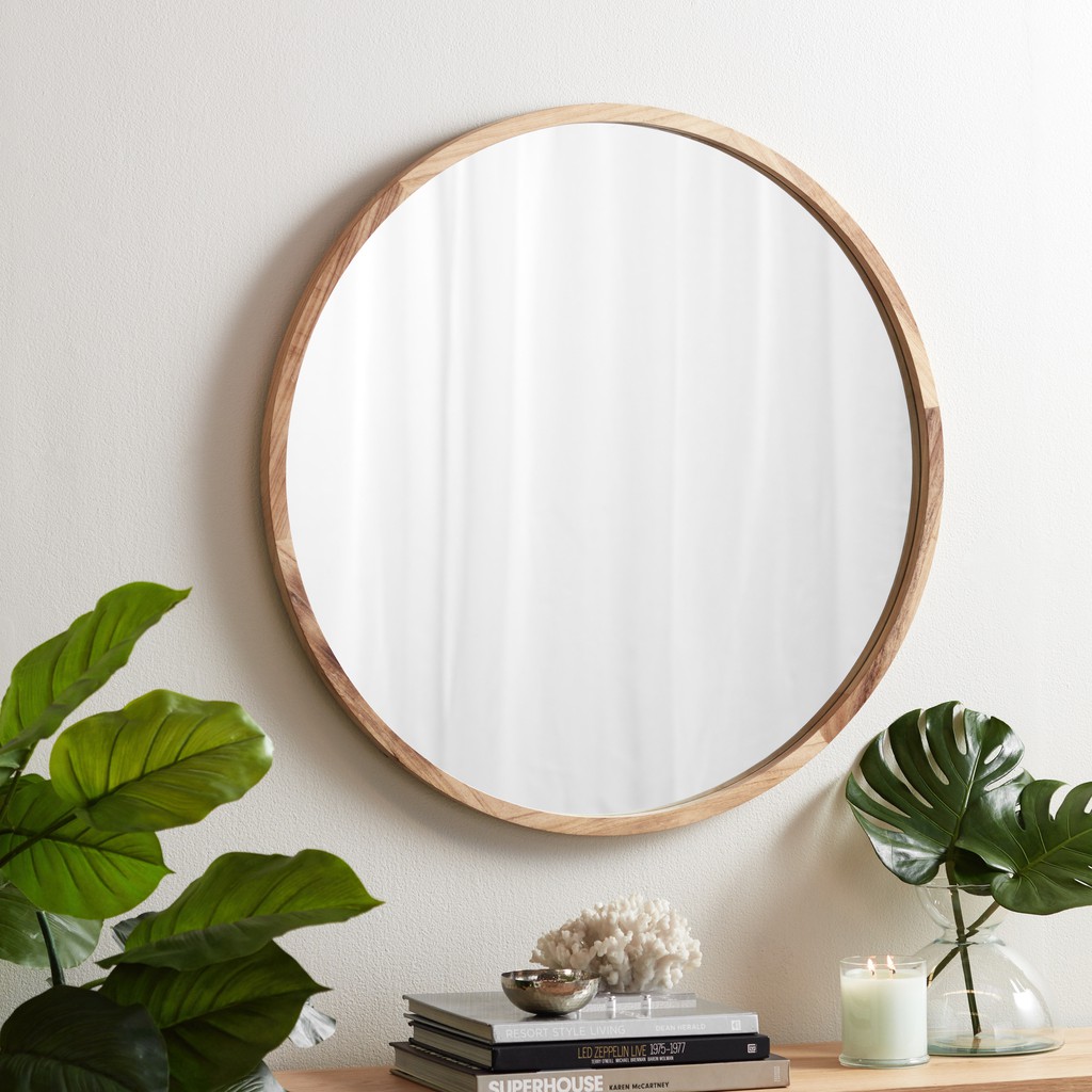 Gương Tròn Treo Tường Khung Gỗ TAILORLE DECOR - Mirror Circle 50