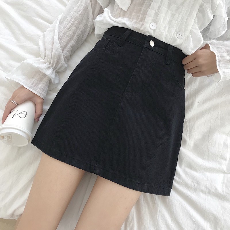 Chân váy chữ A hai lớp, có lớp lót - chất vải kaki mềm, lưng cao Hàn Quốc xinh xắn (CVKK01)