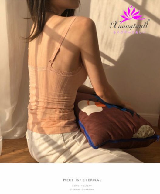 Áo 2 dây len tăm viền ren co giãn đa chiều | BigBuy360 - bigbuy360.vn