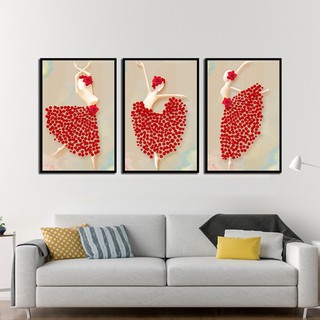 Siêu xả chỉ 199k bộ ba tranh treo tường- tranh canvas cao cấp cô gái nghệ thuật