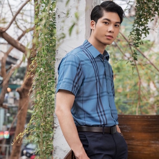 OWEN - Áo Sơ mi ngắn tay Owen Regular fit chất sợi bạc hà kẻ ca rô xanh 220414