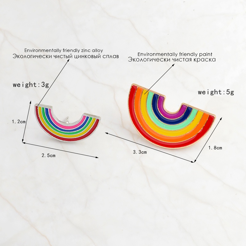 Ghim Cài Áo Kim Loại Tráng Men Hình Cầu Vồng Hoạt Hình Mini Thời Trang Cho Nam Và Nữ