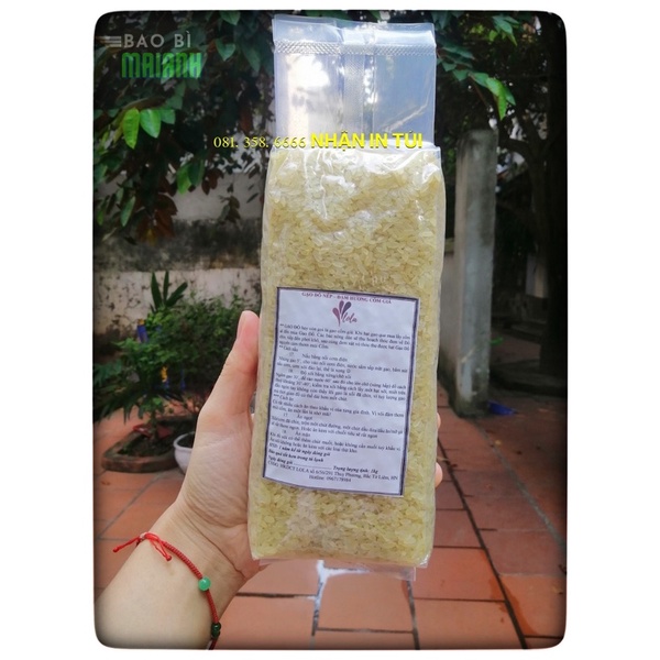 1KG Túi hút chân không xếp hông. Bảo quản đồ khô, đựng gạo.