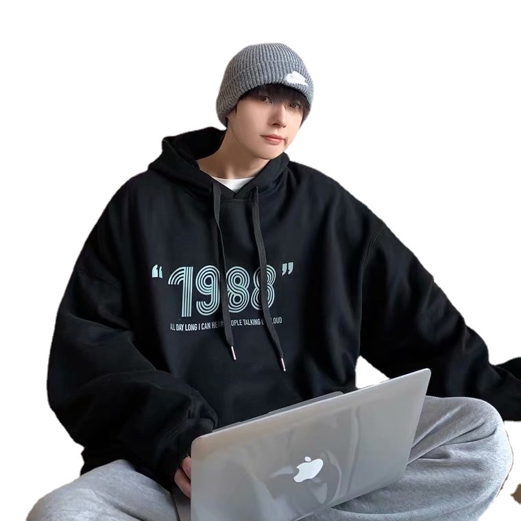 Áo hoodie Thể Thao Dáng Rộng Thoải Mái In Chữ Phong Cách Hàn Quốc Thời Trang Cho Nam Cỡ M-5XL