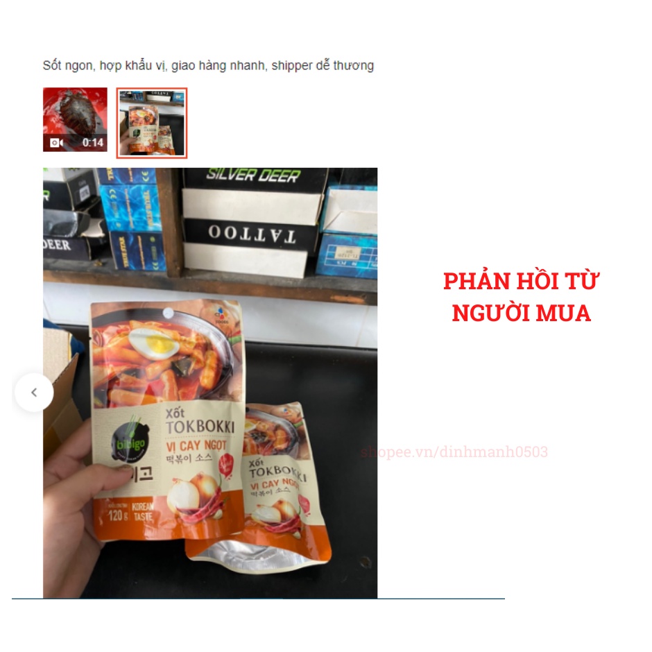 Sốt Nấu Tokbokki Hàn Quốc - Gói Nước Xốt Làm Tokbokki Vị Cay Ngọt 120g