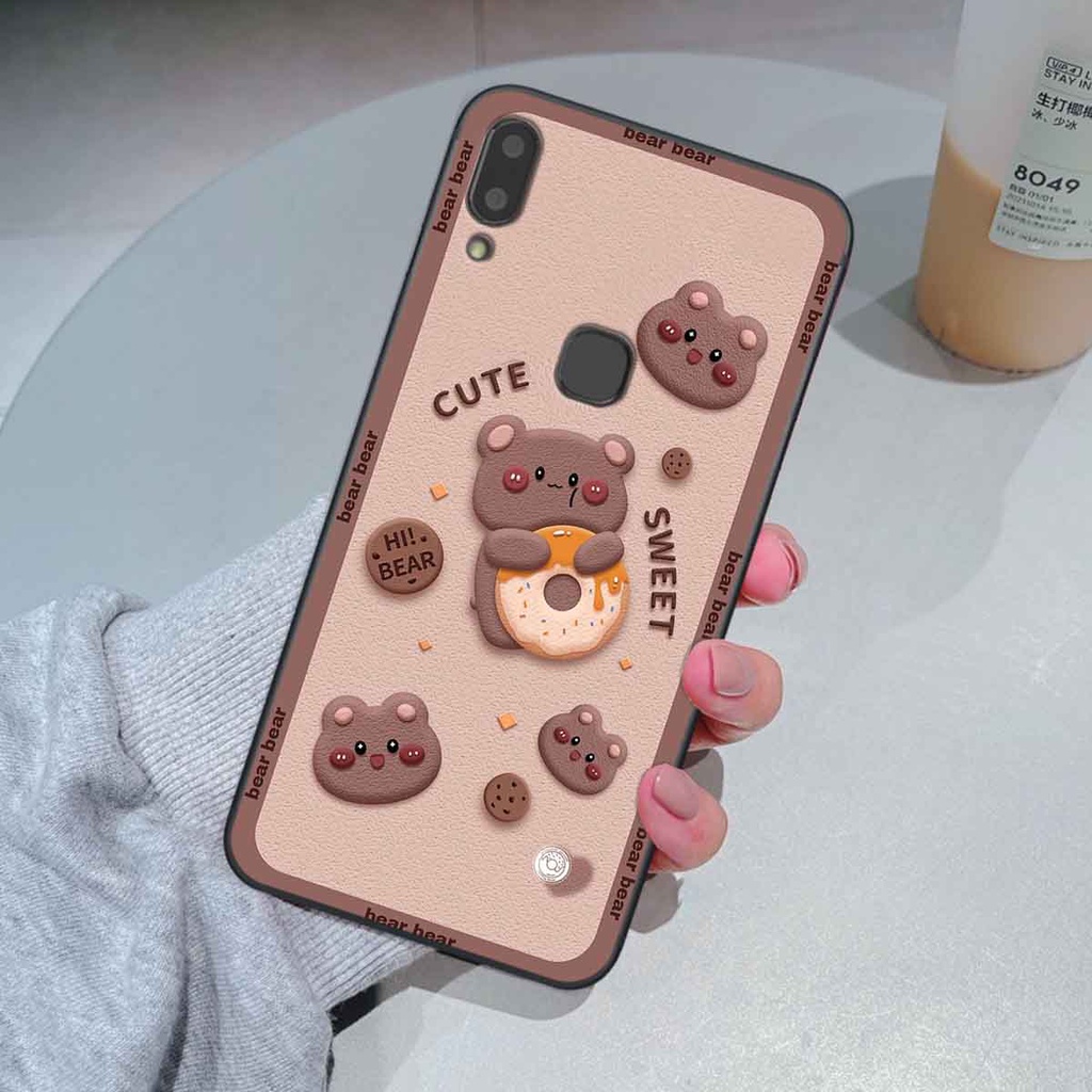 Ốp Vivo V9 / V9 Youth bear brick, gấu đáng yêu, dễ thương