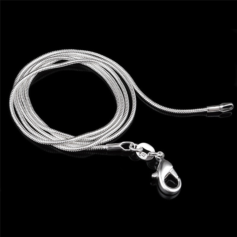 Vòng cổ Mạ Bạc 925 1mm 16 &quot;18&quot; Thời Trang