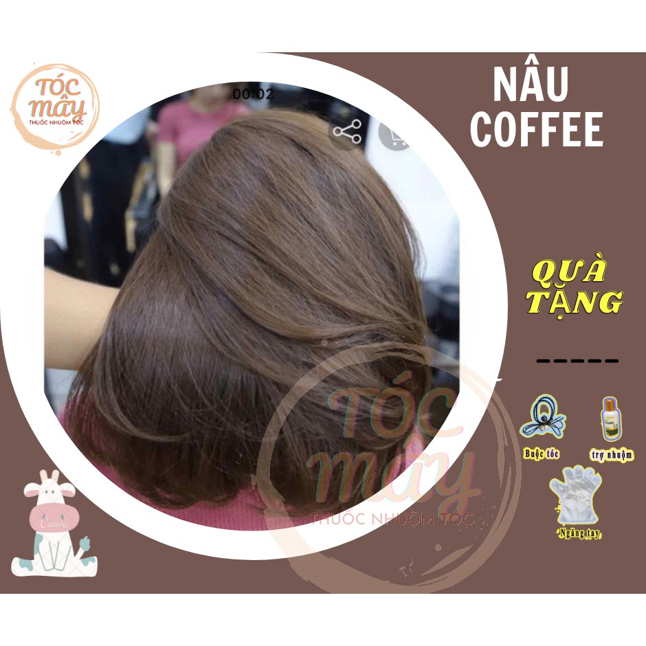 Thuốc nhuộm tóc Nâu coffee / Nâu cafe( tặng oxi)