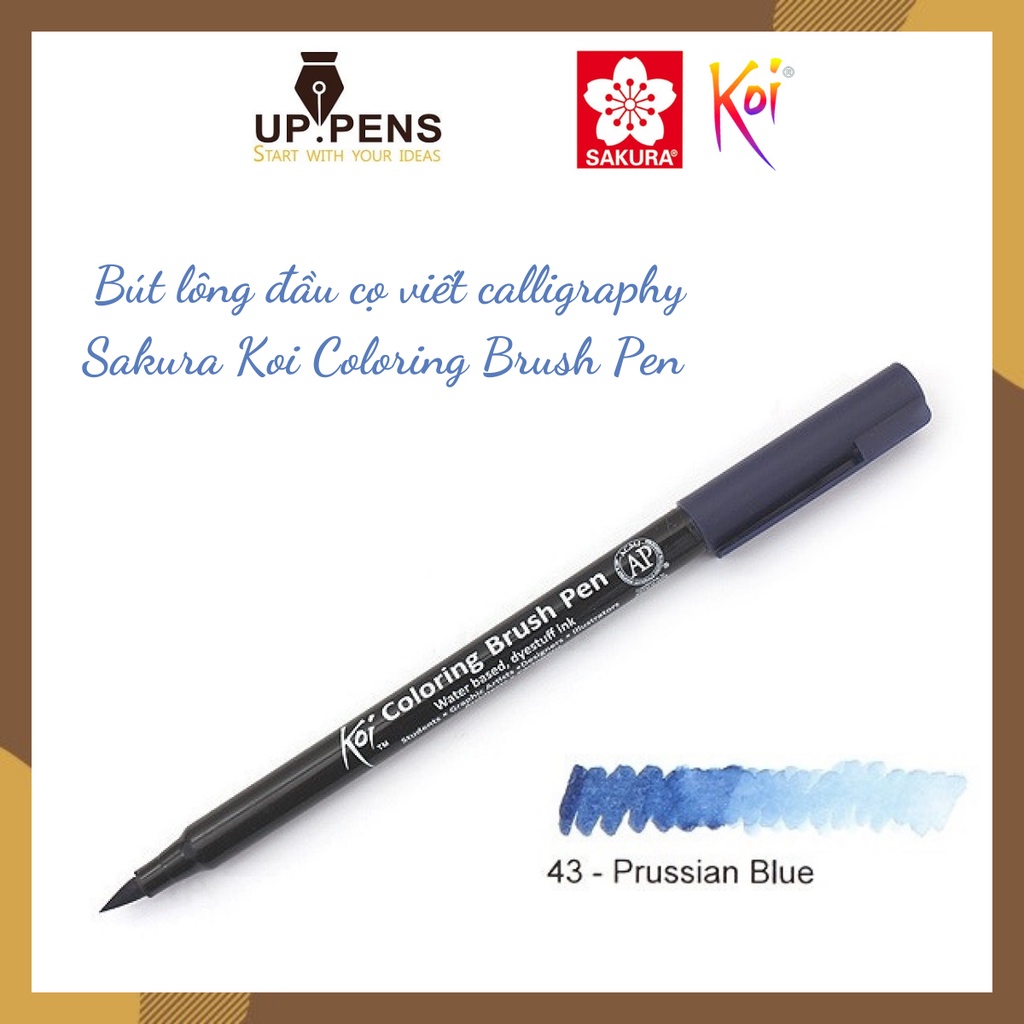 Combo 3 bút lông đầu cọ viết calligraphy Sakura Koi Coloring Brush Pen – Navy Colors