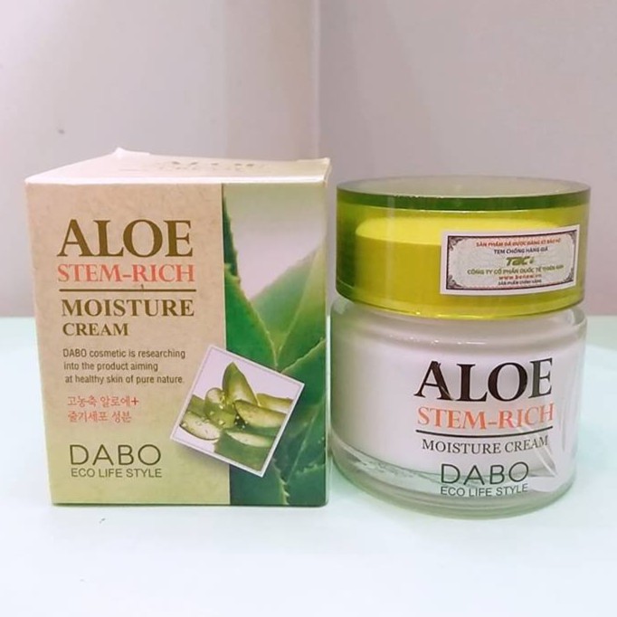 Kem dưỡng ẩm mềm da lô hội Aloe Dabo Hàn Quốc - MẪU MỚI  50g/ Hộp Và 1 gói tẩy da chết Beauskin 3ml/gói