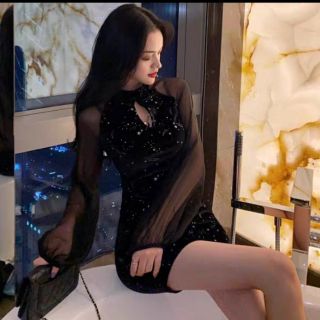 Sườn xám tay phối voan