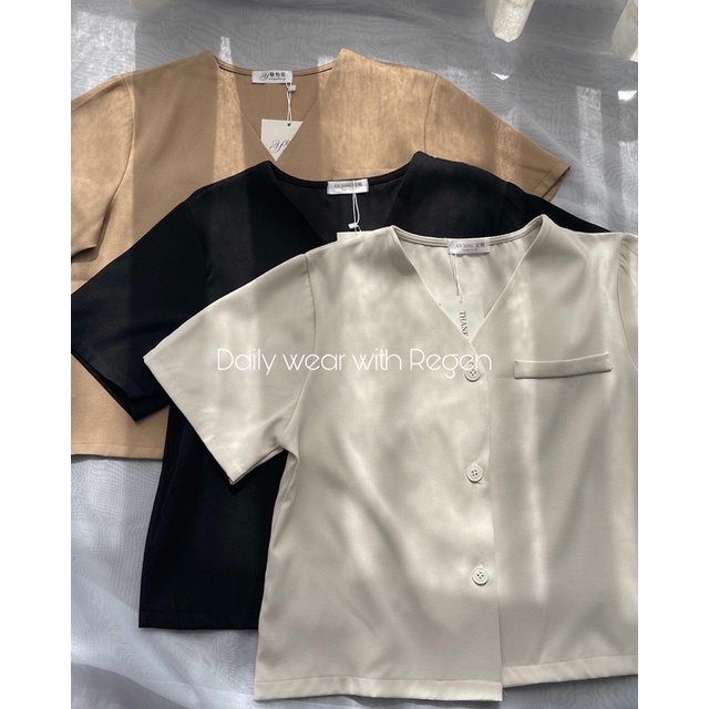 LEGEN SHIRT - áo sơ mi cổ tim đơn giản REGEN
