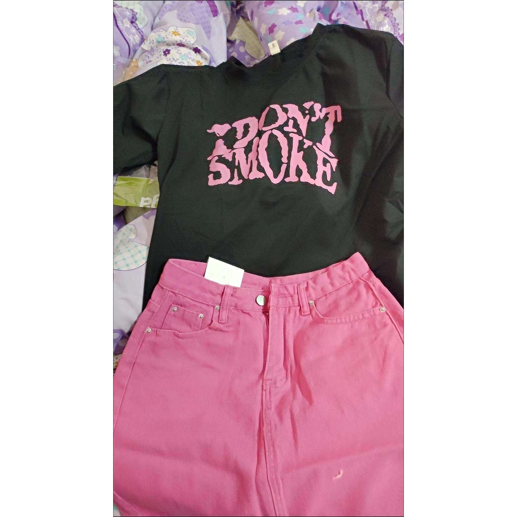 Set áo thun và chân váy denim thời trang xinh xắn cho nữ (Có bán lẻ)