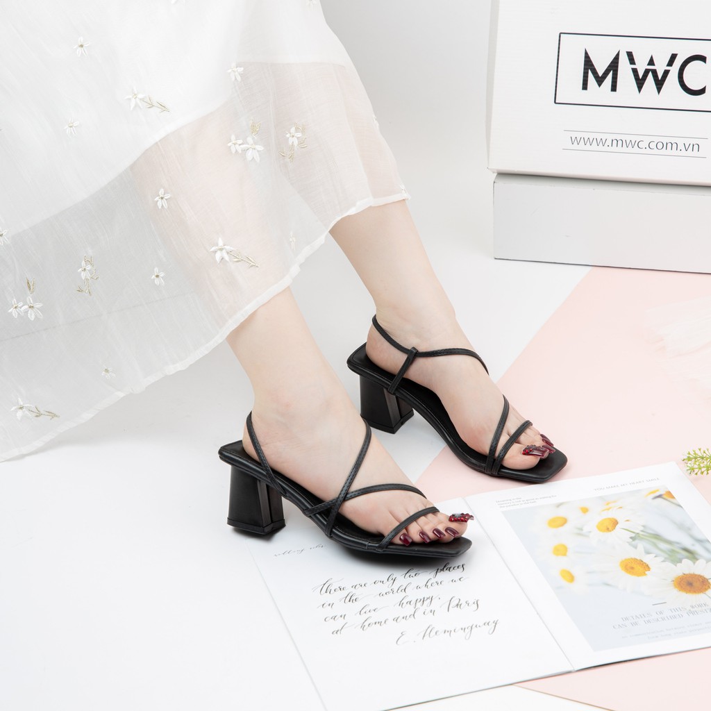 Giày Cao Gót Thời Trang MWC Đế Vuông 5CM Quai Mảnh Đan Chéo Xinh Xắn MWC NUCG-4101