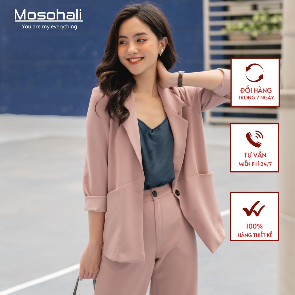 Set vest nữ hồng pinky xinh đẹp đi chơi công sở đều xinh (áo vest+quần âu)