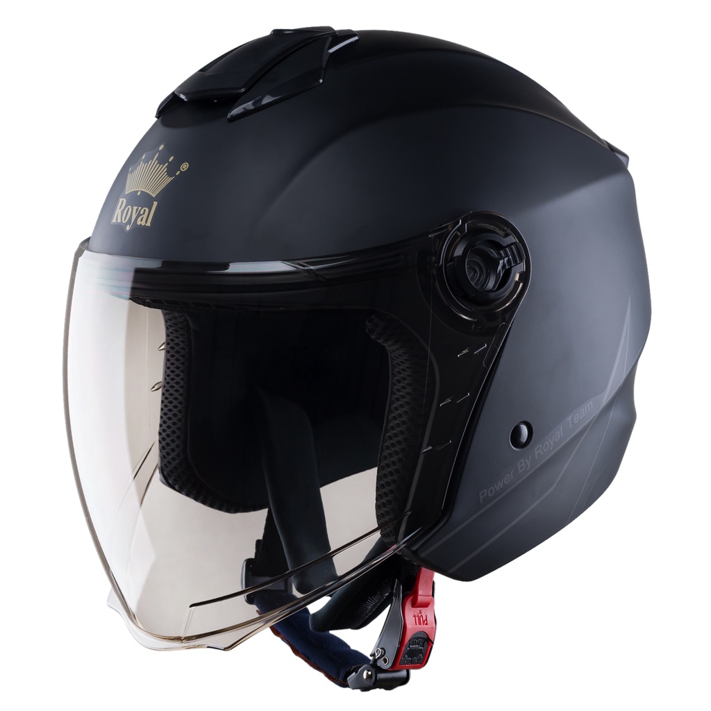 Mũ bảo hiểm 3/4 ROYAL XH01 tem LEOPARD 1 kính chính hãng