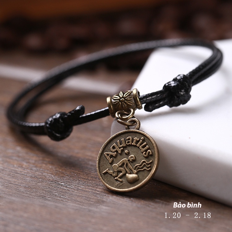 Vòng tay Bella925 vòng tay 12 cung hoàng đạo unisex mật ngữ 12 chòm sao