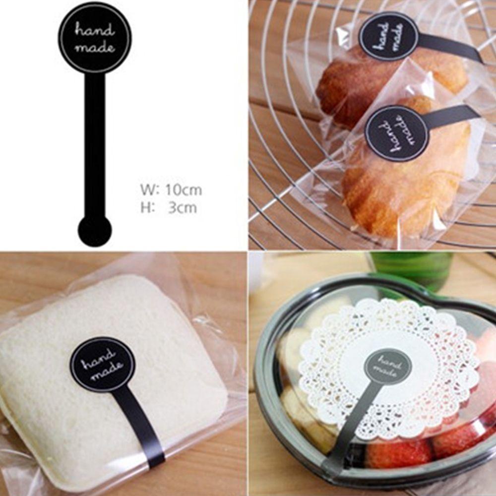 PEWANY Miếng Dán Niêm Phong Túi Bánh Handmade Màu Đen Dài Tiện Lợi