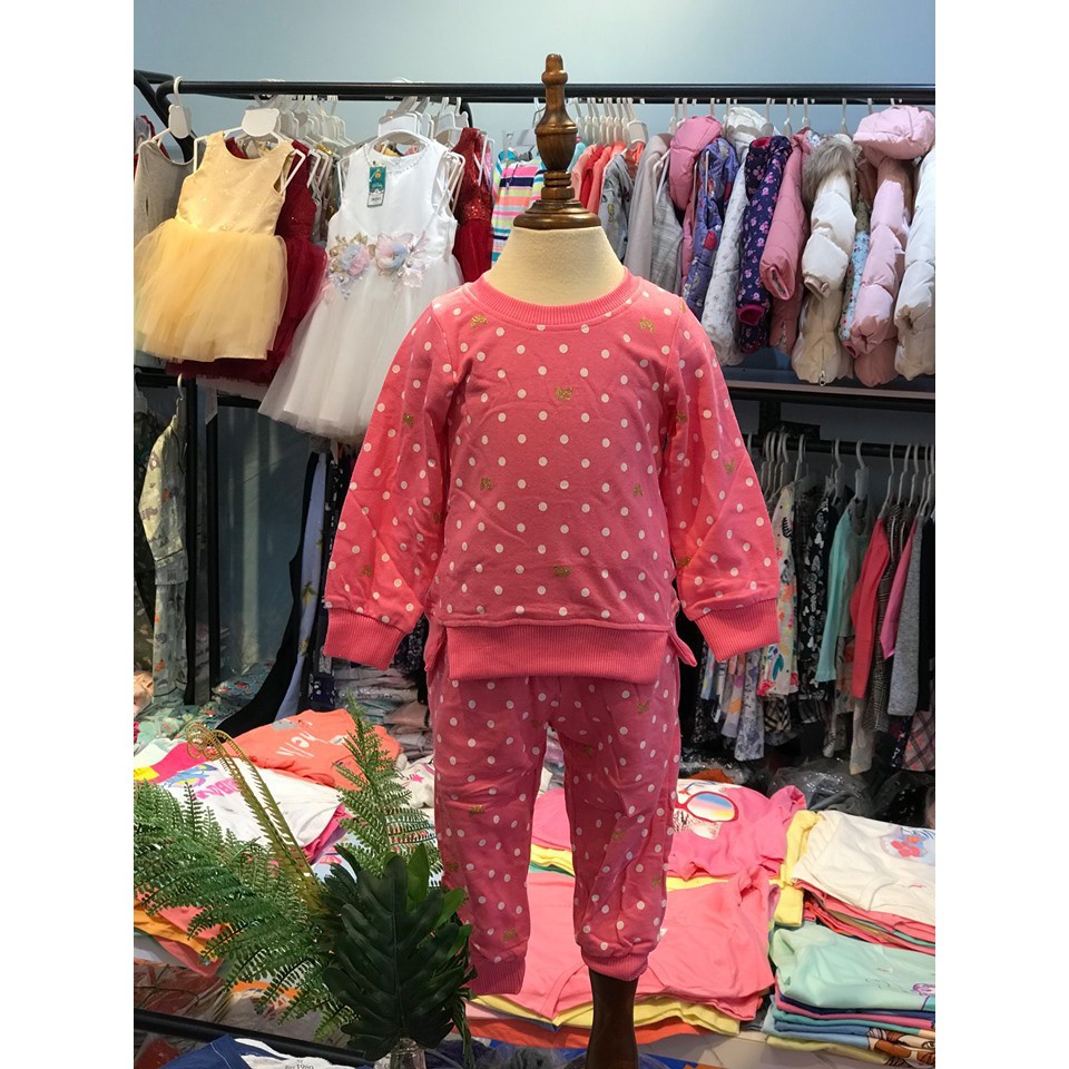 Bộ nỉ da cá bé gái LITIBABY in hình bông hoa size 1-8T.X19.