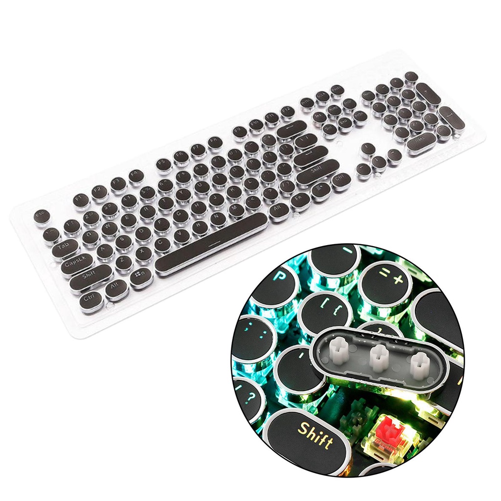 Bộ 108 Nút Bàn Phím Tròn PBT Hai Lớp Trong Suốt Thay Thế Cho Bàn Phím Cơ