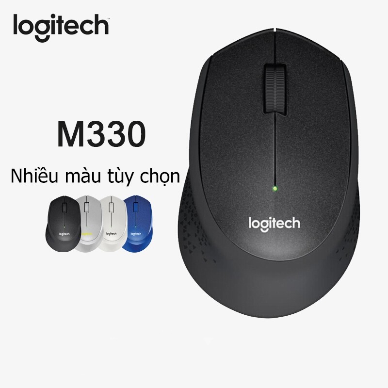 Chuột không dây Logitech M330 Silent Plus - Không có tiếng click khi sử dụng, Chuột công thái học-LJM300