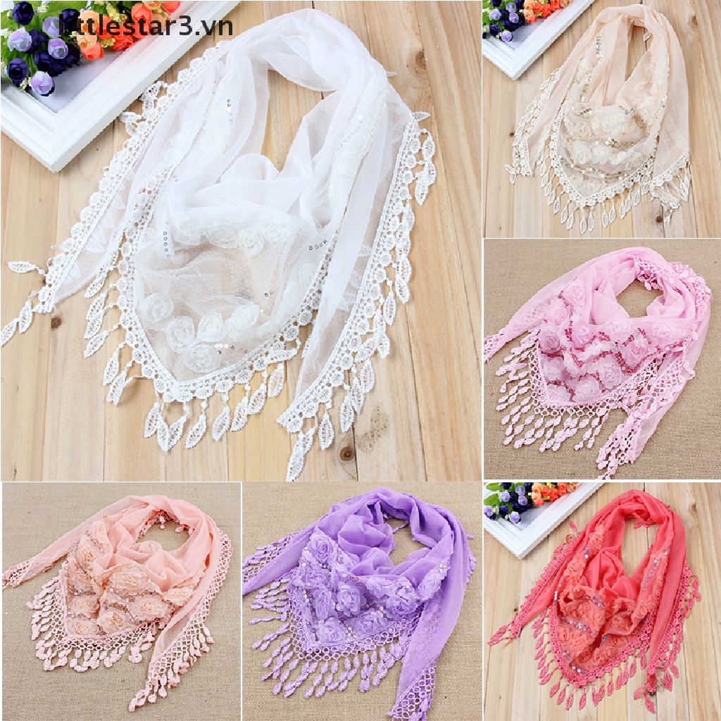 Bộ 3 khăn choàng cổ vải lụa phối tua rua thêu họa tiết độc đáo thời trang cho nữ
 | BigBuy360 - bigbuy360.vn