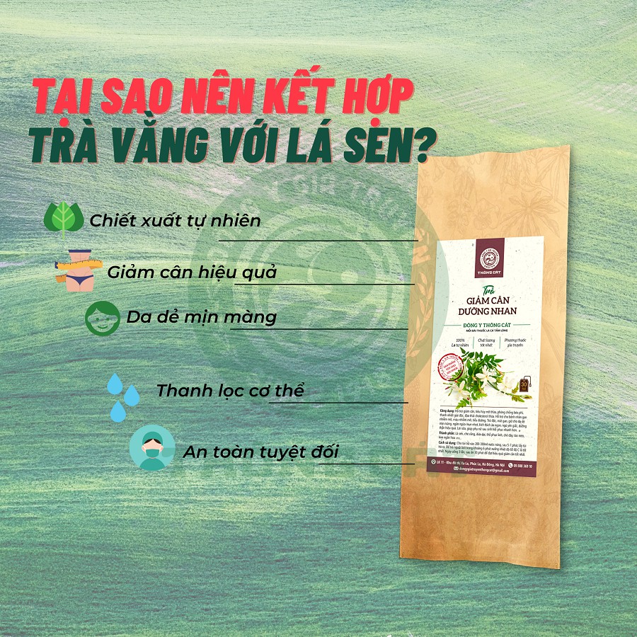 Giảm mỡ, nhuận tràng trong 7 ngày - Trà vằng lá sen đông y gia truyền Thông Cát - Bịch 20 | BigBuy360 - bigbuy360.vn