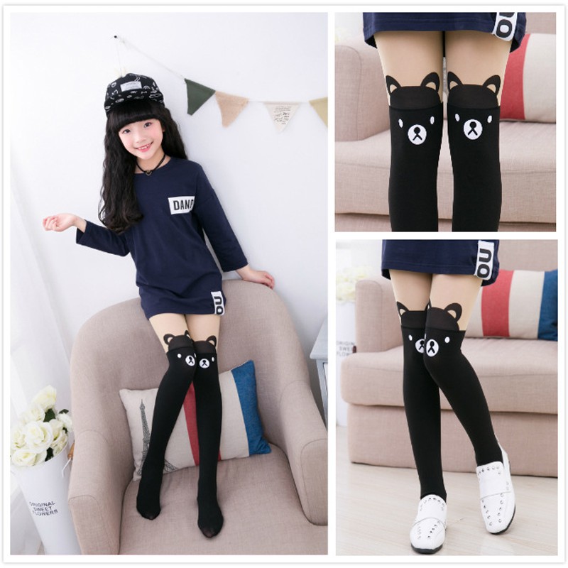 Ubeth✨Quần Tất Nhung Mỏng Họa Tiết Hoạt Hình hello kitty Thời Trang Xuân Thu Cho Bé Gái